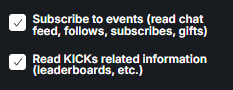 Kick API for KICKs